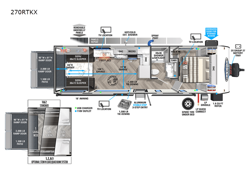 2022 Forest River SALEM 270RTKX floorplan