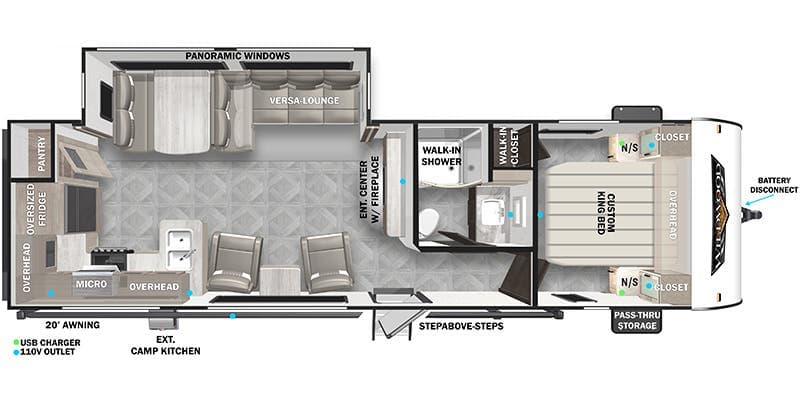 2023 Forest River Wildwood 27RK floorplan