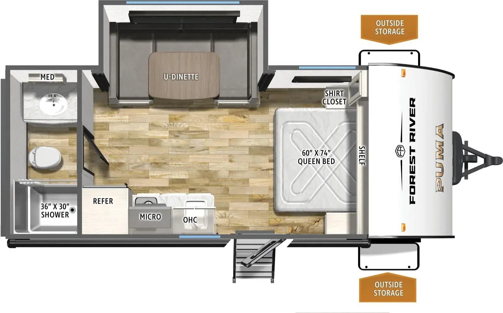 2026 Forest River Puma Camping Edition 16DSCE floorplan