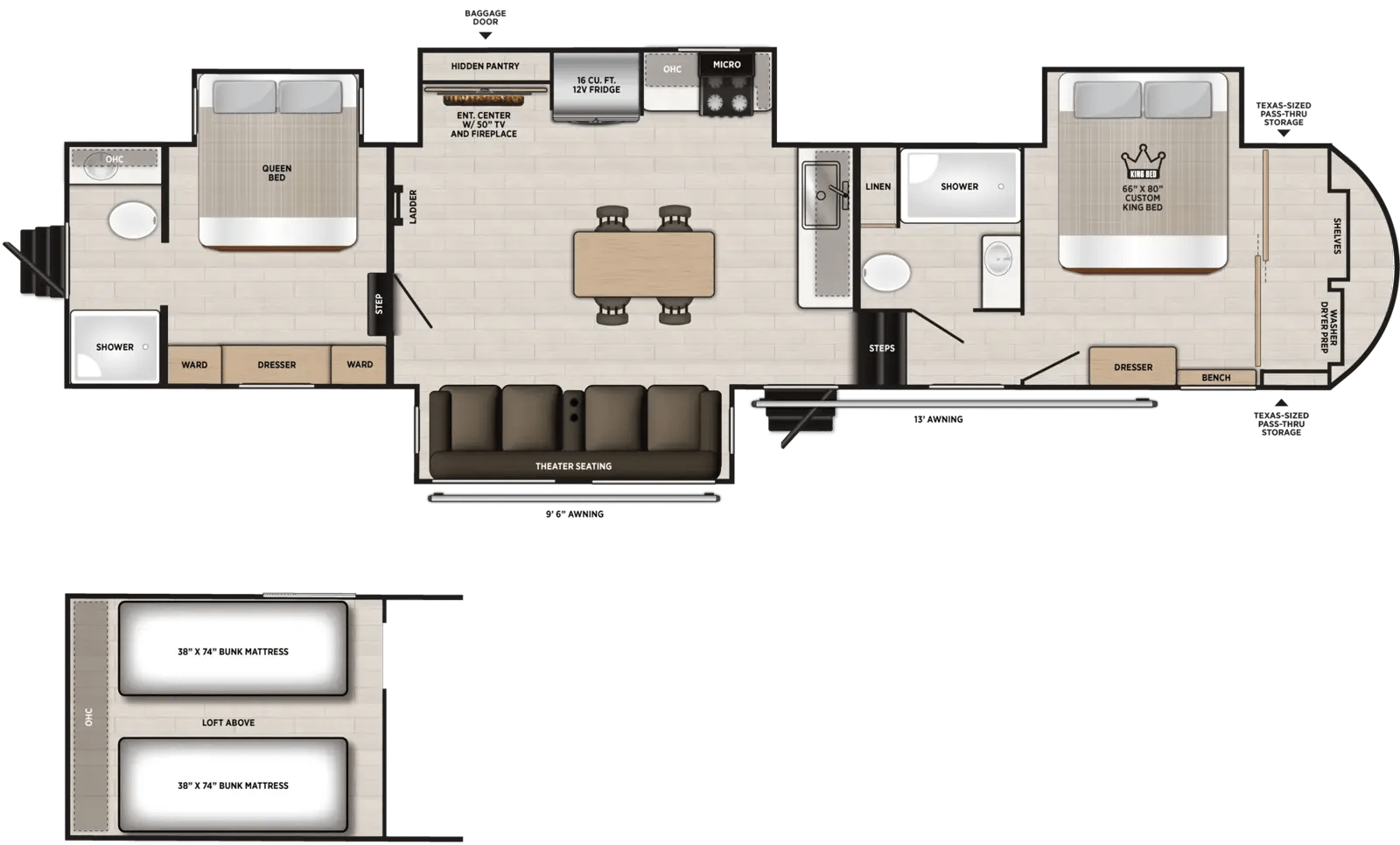 2027 Forest River Hemisphere 376FAM floorplan