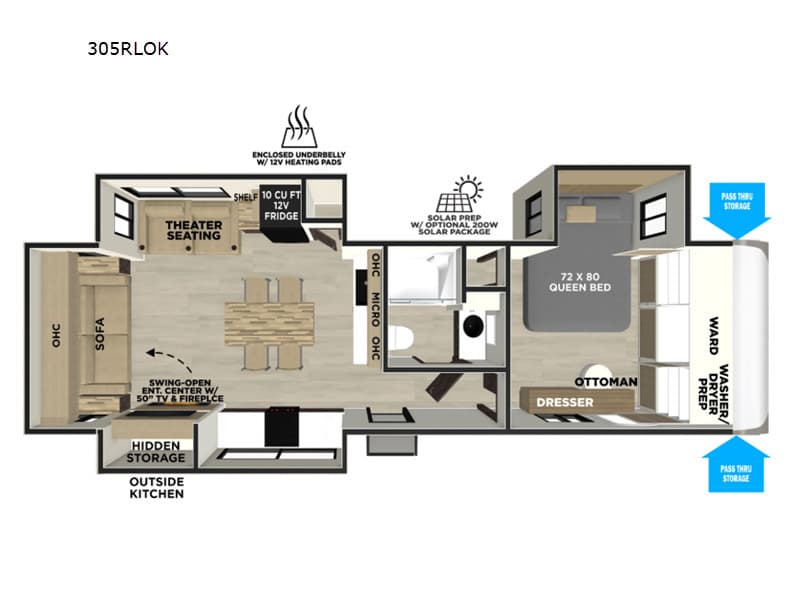 2027 Forest River Hemisphere 305RLOK floorplan