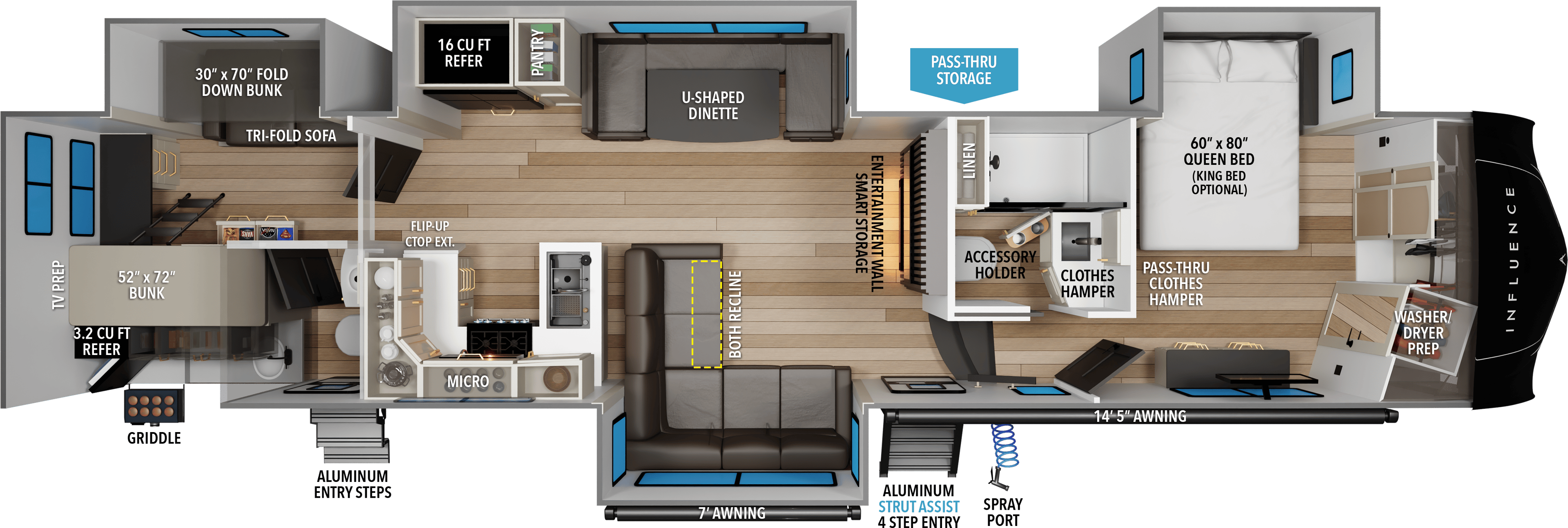 2026 Grand Design Influence 3904BH floorplan