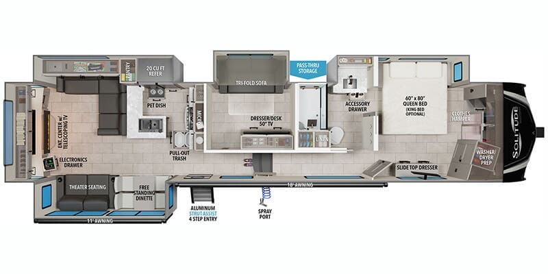 2025 Grand Design Solitude 388MBS floorplan