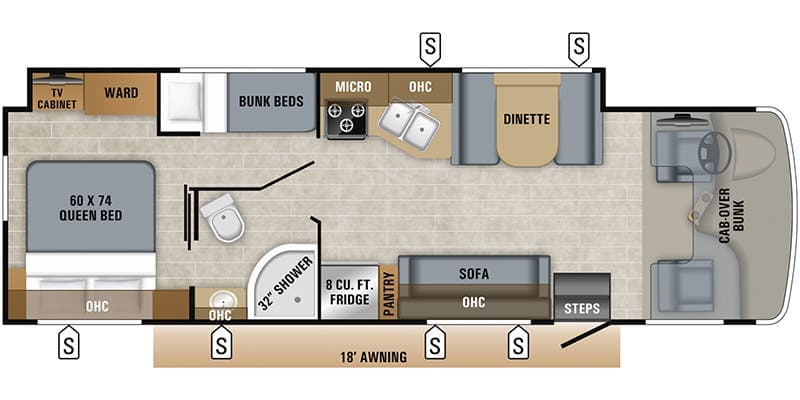 2019 Jayco Greyhawk 31F floorplan
