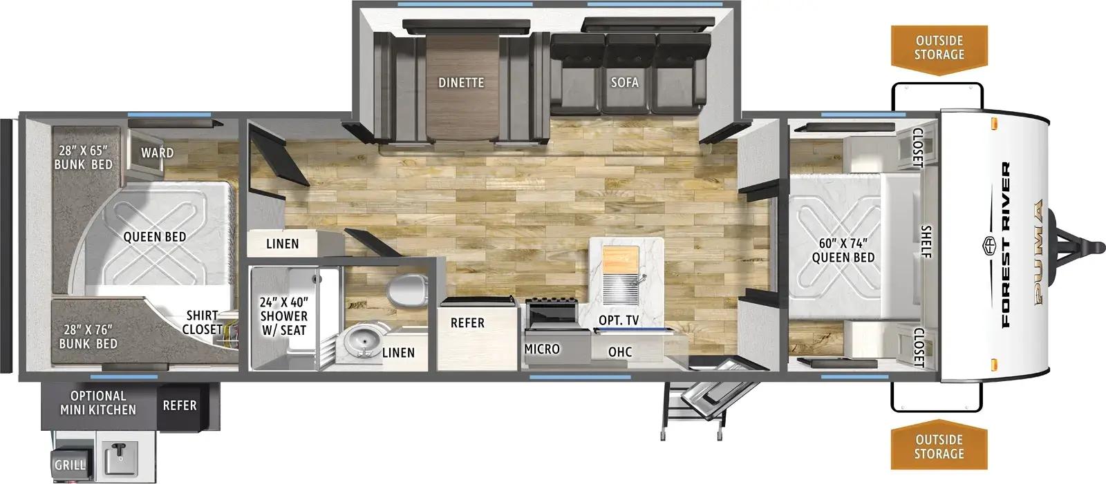 2027 Forest River Puma Camping Edition 303BHCE floorplan