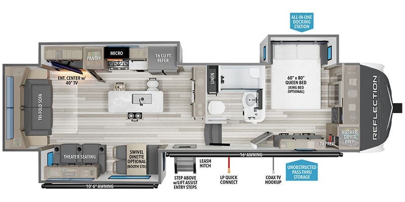 2027 Grand Design Reflection 337RLS floorplan