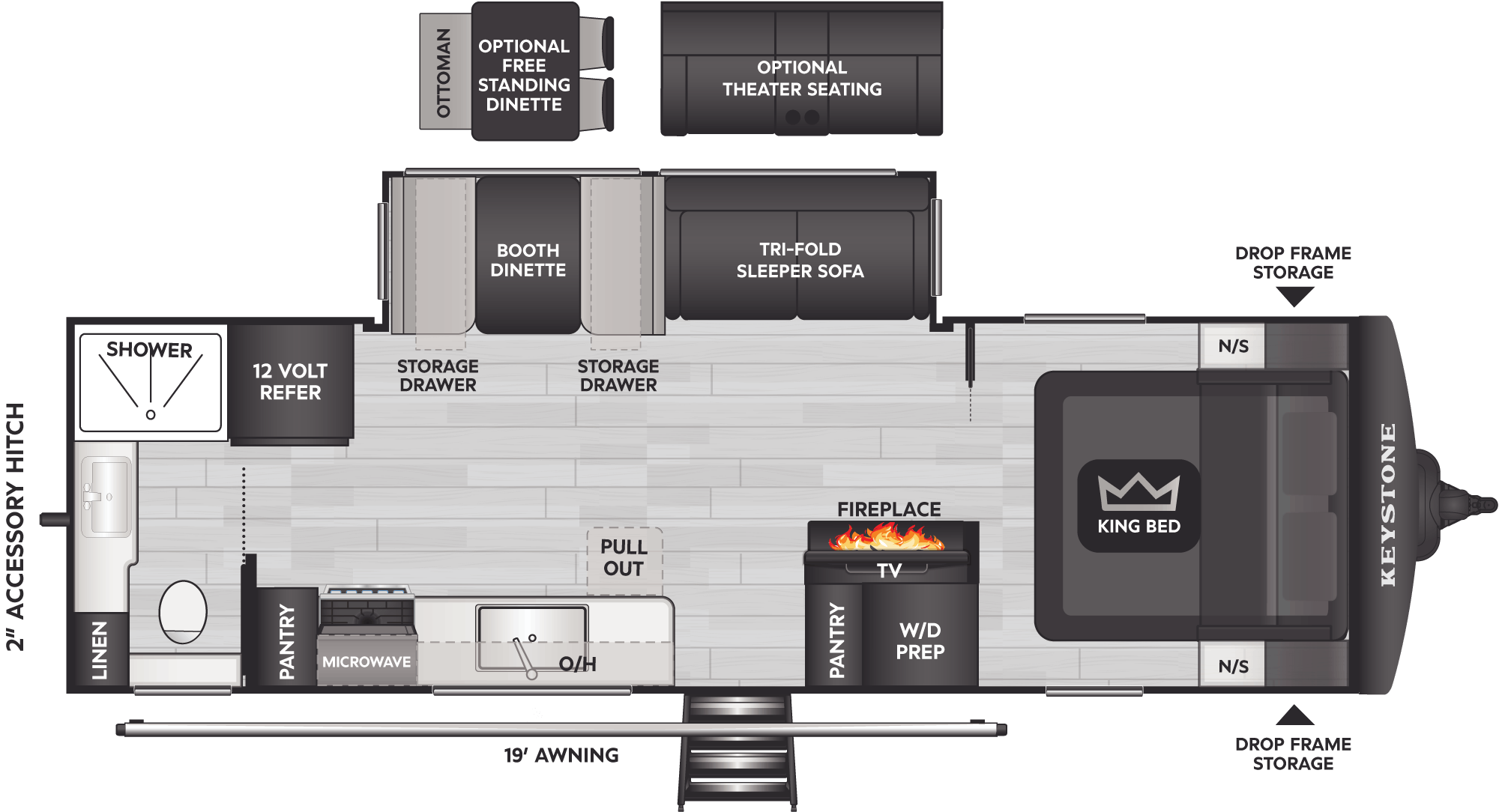 2026 Keystone Cougar Half-Ton 26LBW floorplan