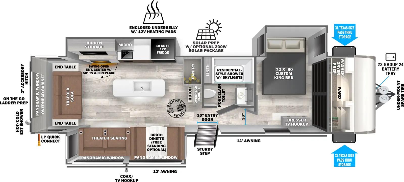 2027 Forest River Salem Hemisphere 308RL floorplan