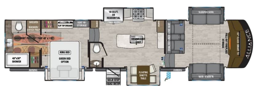 2022 Alliance RV Paradigm 385FL floorplan