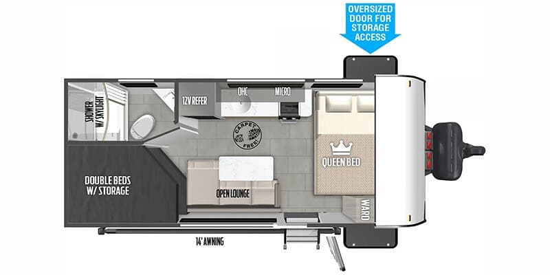 2025 Forest River Salem FSX 174DBLE floorplan