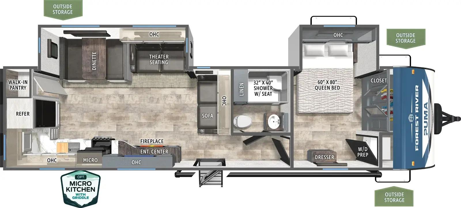 2027 Forest River Puma 30RKQS floorplan