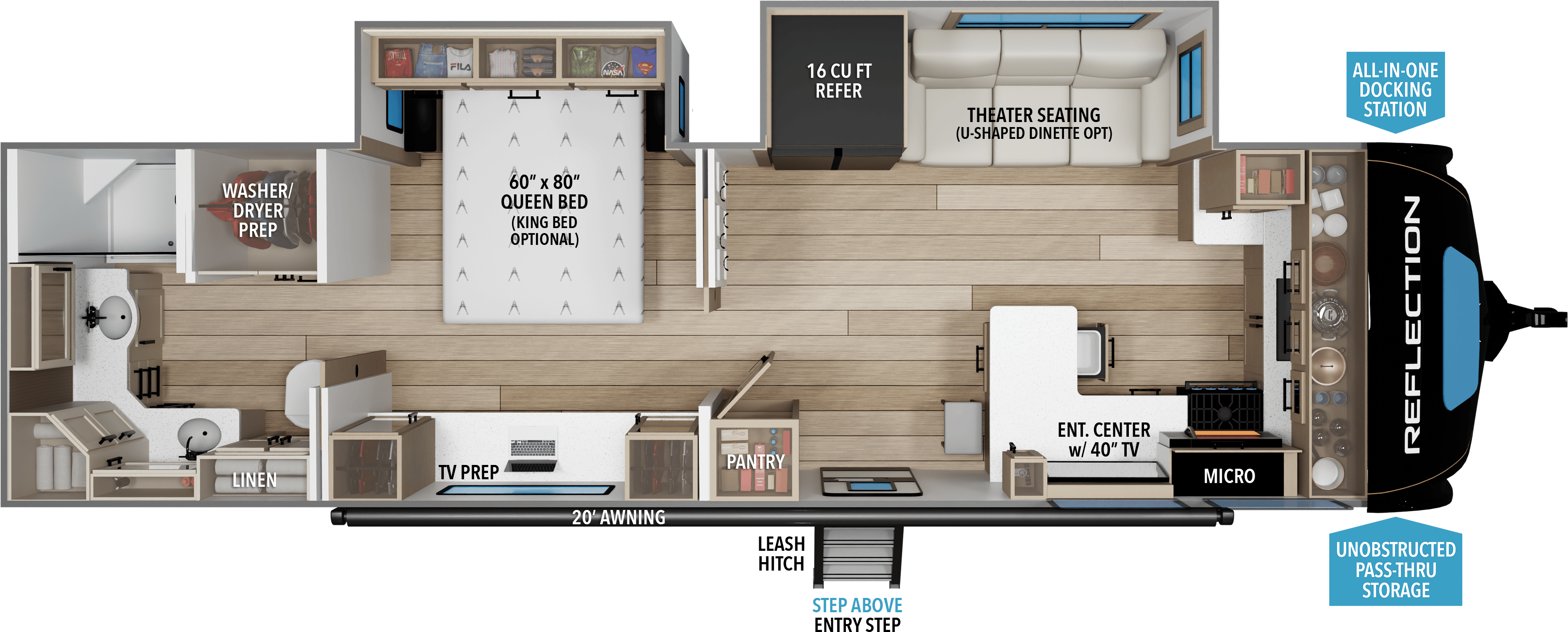 2026 Grand Design Reflection Travel Trailer 322FKTS floorplan