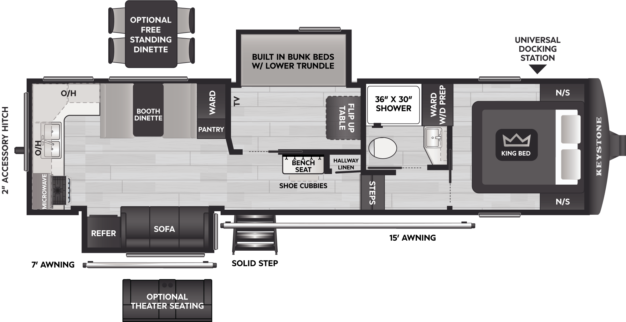 2026 Keystone Cougar Half-Ton 29MBD floorplan