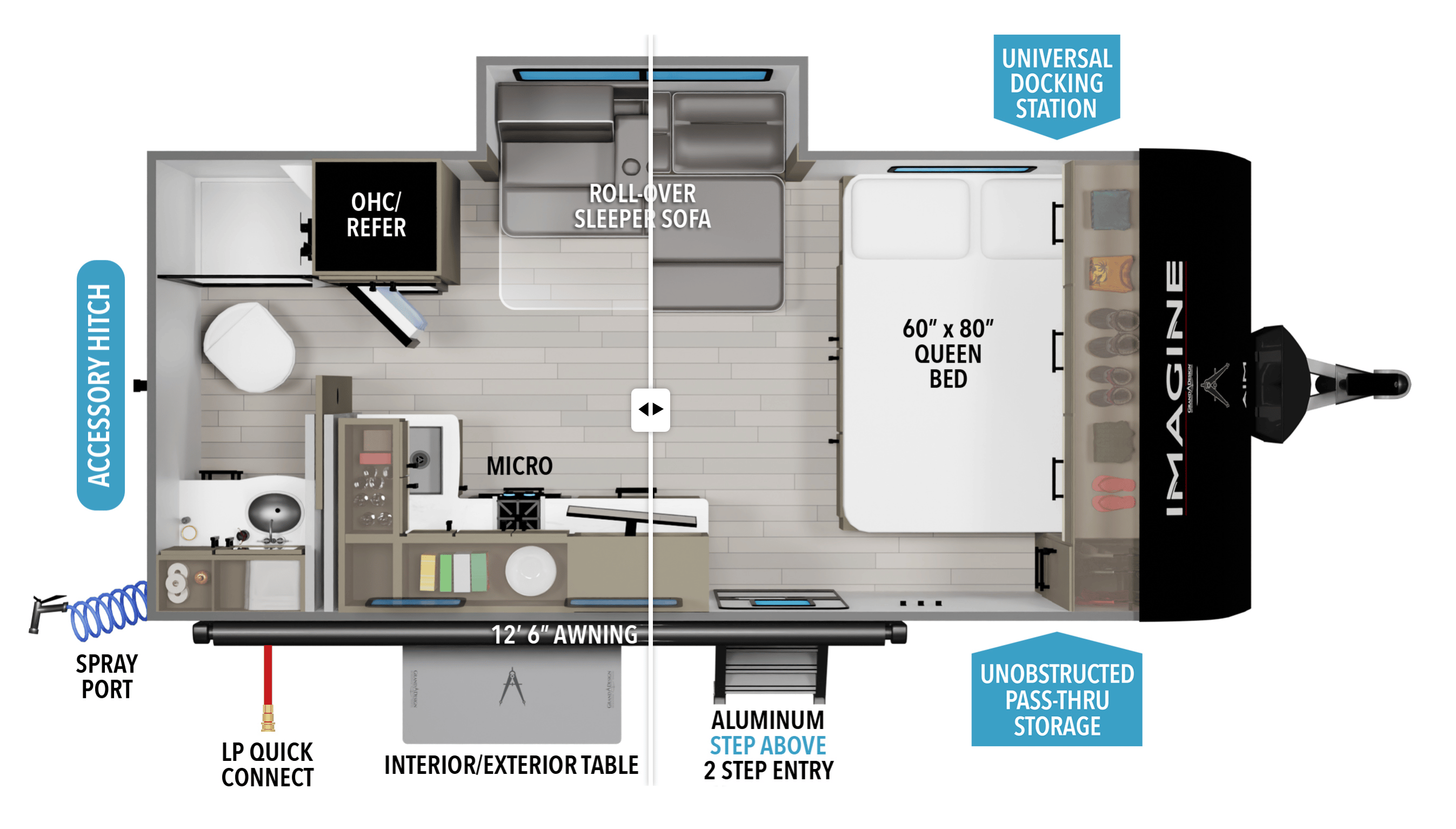2027 Grand Design Imagine AIM 16MLA floorplan