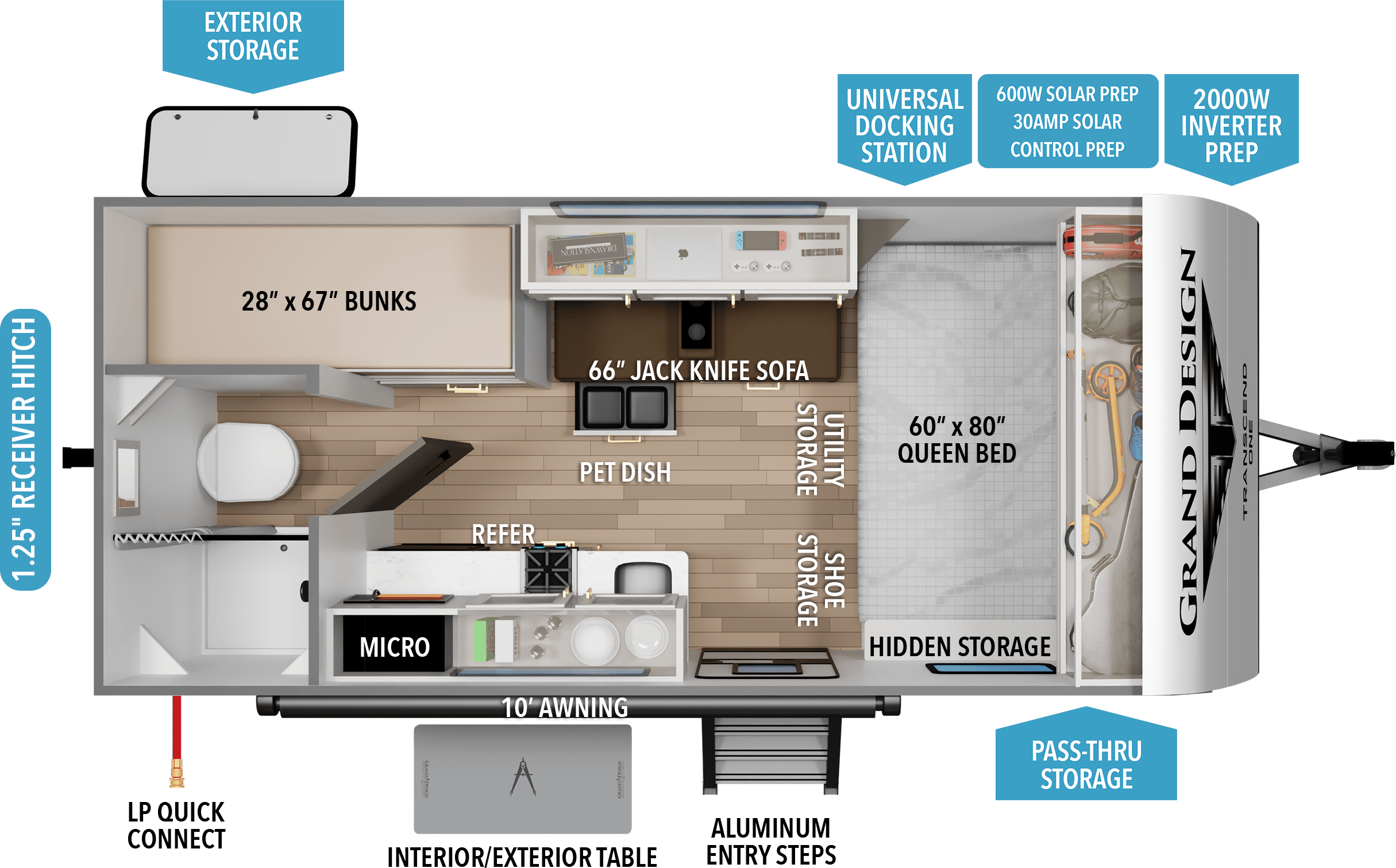 2026 Grand Design Transcend ONE 151BH floorplan