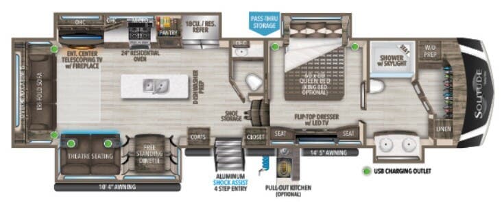 2021 GRAND DESIGN SOLITUDE 373FB  floorplan