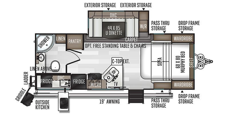 2020 Rockwood Mini Lite floor plan