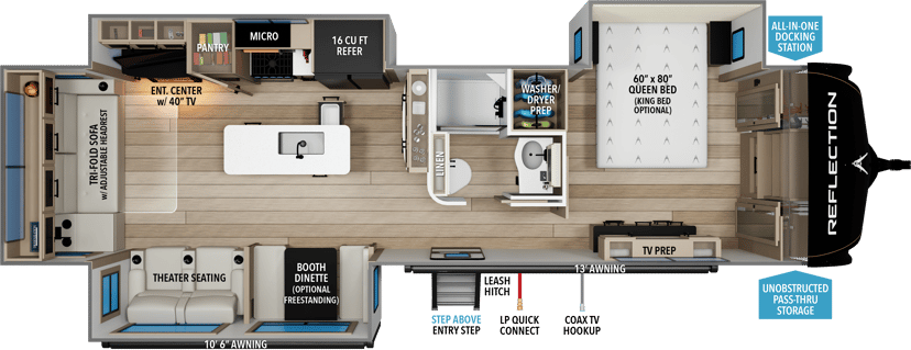2026 Reflection Travel Trailer floor plan